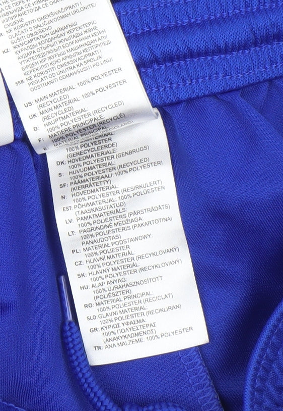 Adidas Boys Blue Athletic Football Shorts 9-10 Years Lightweight Activewear