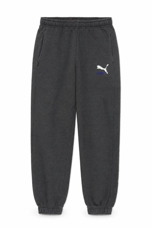 Front view of Puma Men's Black Jogger Sweatpants, size S, Elastic Waist Pockets
