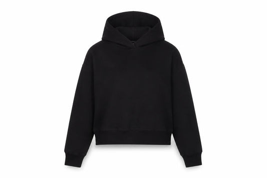 Zara Women Black Cotton Blend Pullover Hoodie Size S