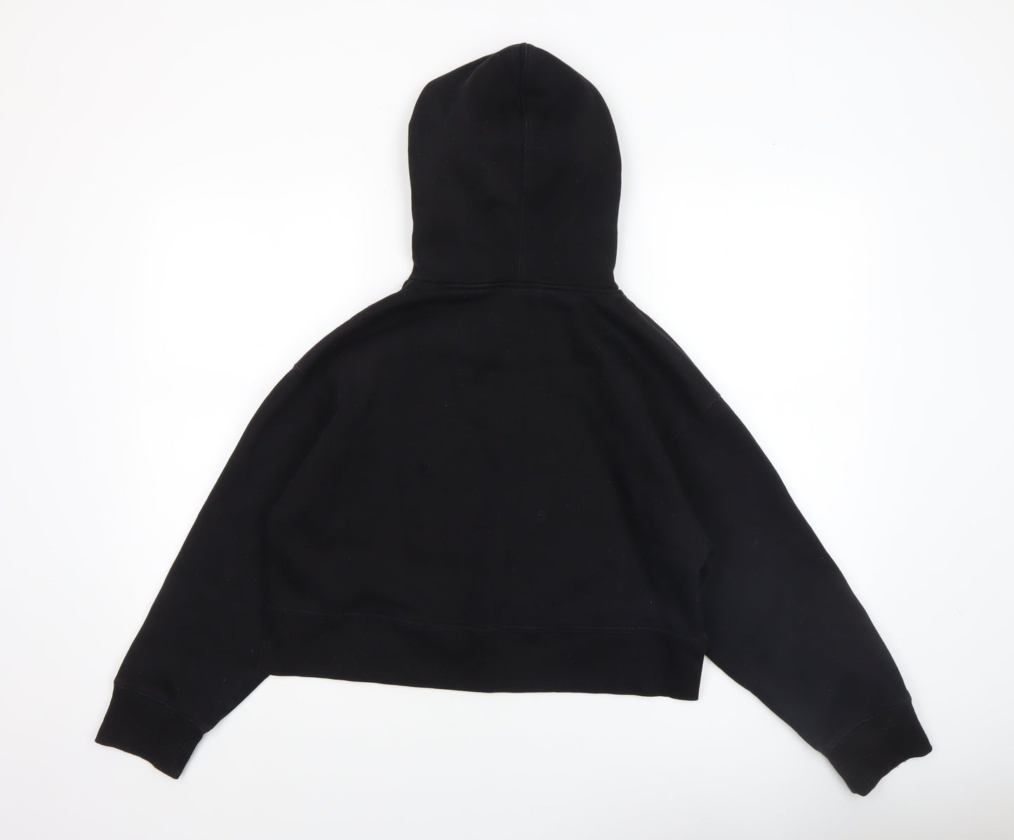 Zara Women Black Cotton Blend Pullover Hoodie Size S