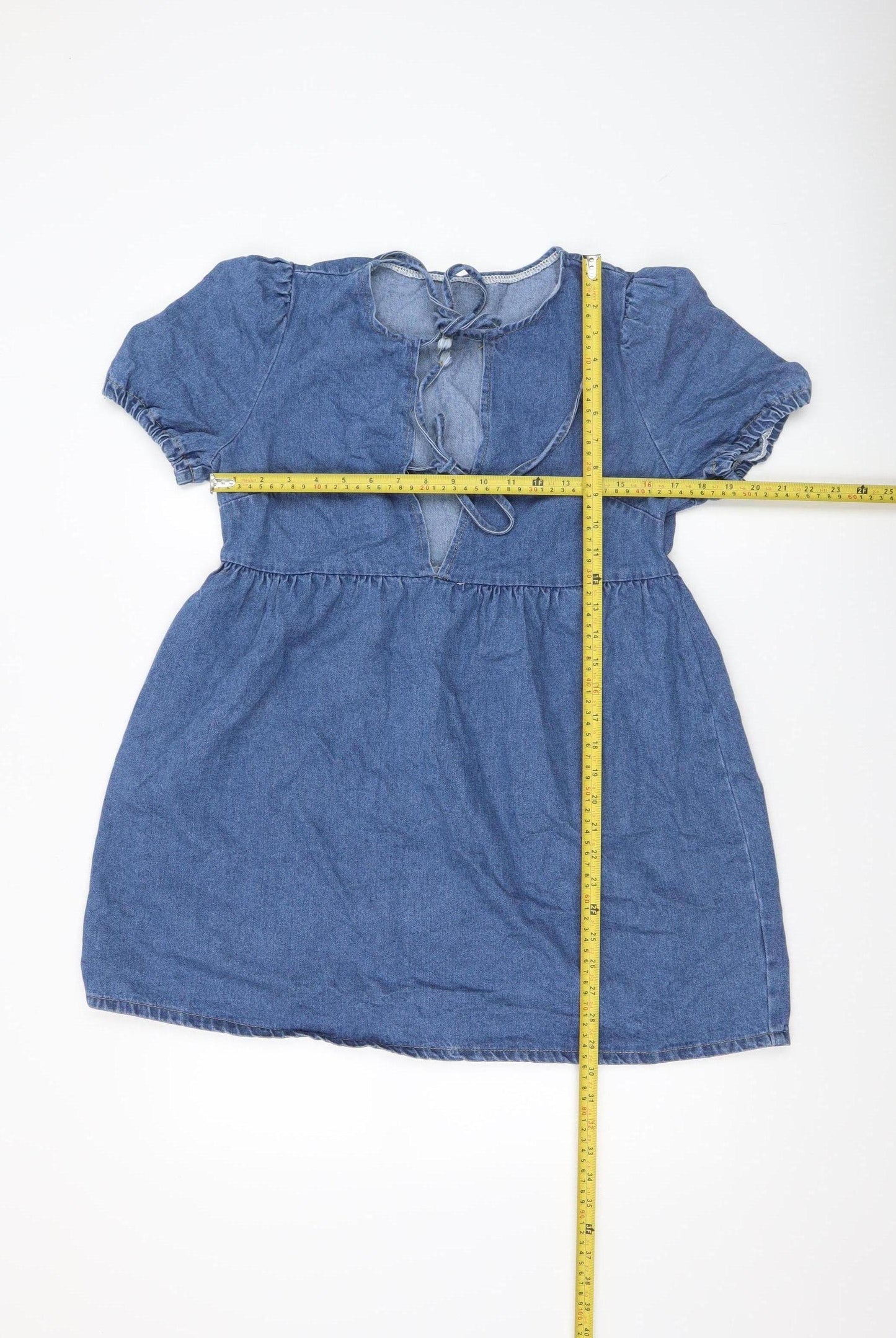 Forever 21 Women’s Blue Denim Short Sleeve Skater Dress XS