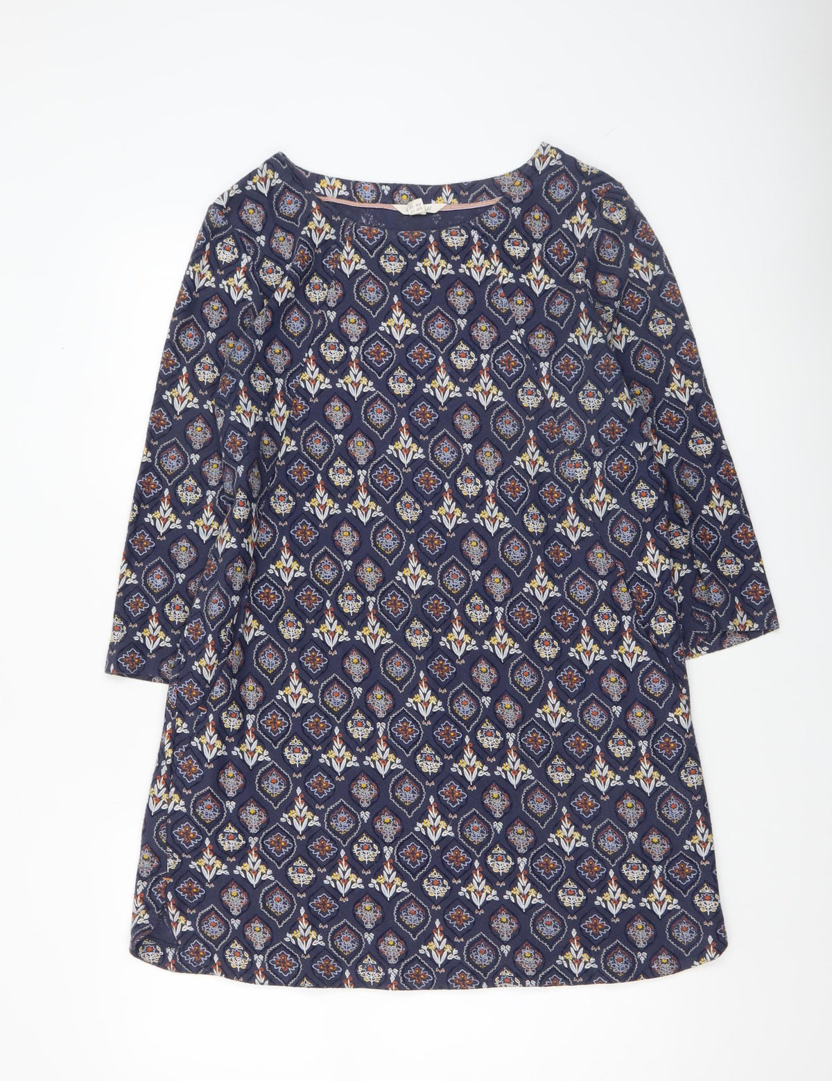 White Stuff Women Blue Geometric Shift Dress Size 10