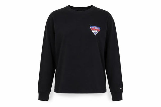Tommy Jeans Women's Black Long Sleeve Crew Neck Cotton T-Shirt S