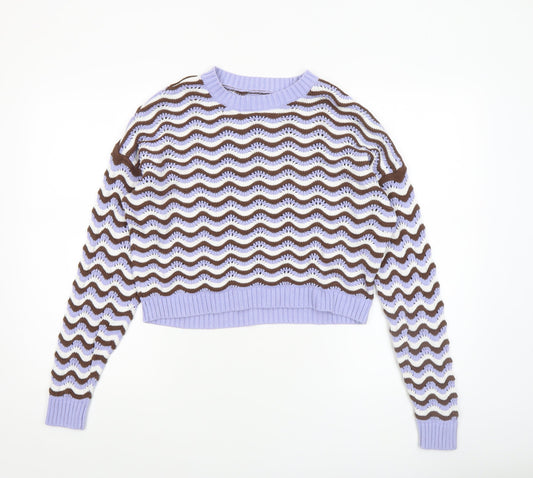 Hollister Womens Multicoloured Knit Crew Neck Pullover Jumper M