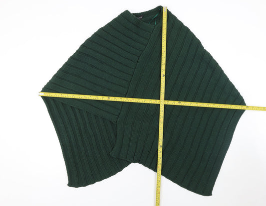 Accessorize Women Green Acrylic Cape Poncho M/L Knit Autumn Winter
