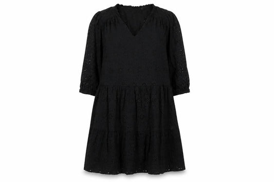 Lipsy Women Black Cotton A-Line Knee Length Dress Size 12