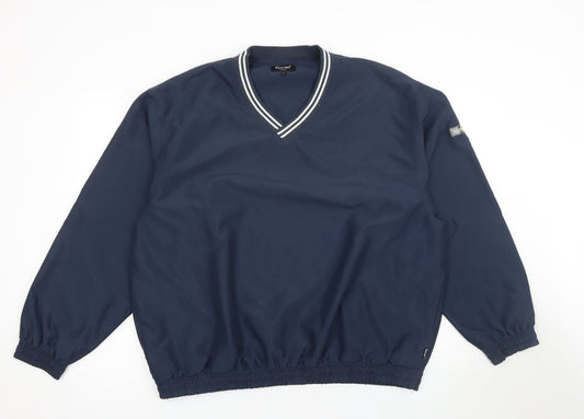 Kartel Mens Blue V-Neck Pullover Golf Sweatshirt Size L