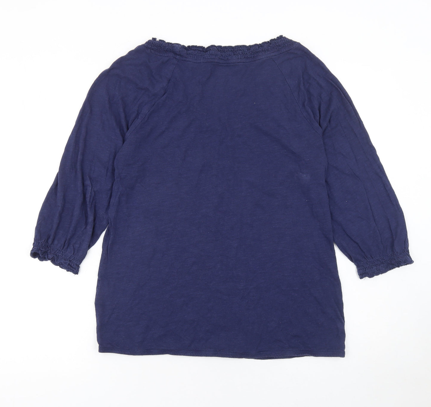 Esprit Women Blue 3/4 Sleeve Cotton Modal Blouse Size S