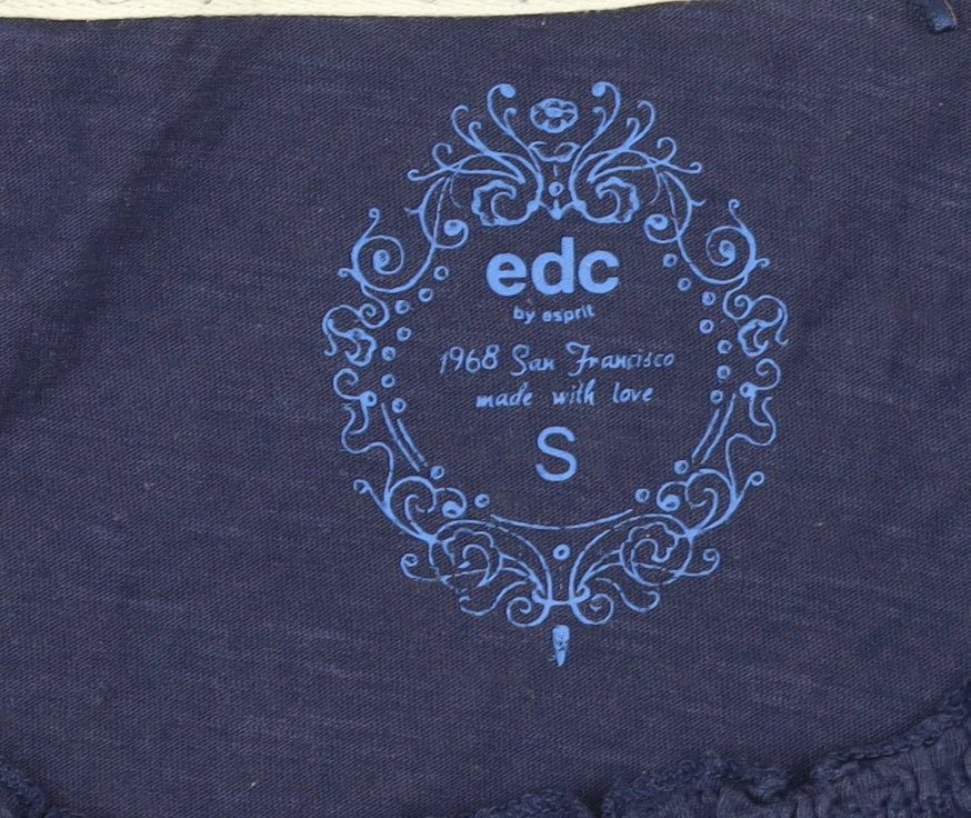 Esprit Women Blue 3/4 Sleeve Cotton Modal Blouse Size S