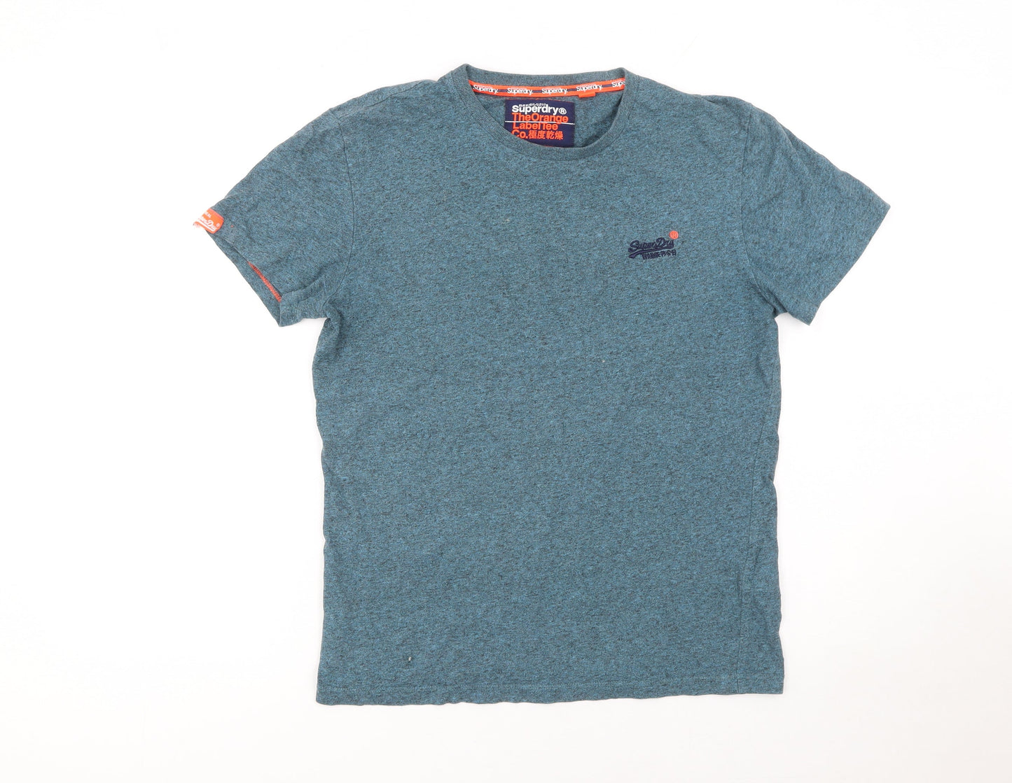 Superdry Men's Blue Small Slim Fit Crew Neck Cotton T-Shirt