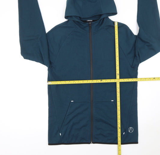 Marks and Spencer Men's Blue Full Zip Hoodie M Fleece Lightweight