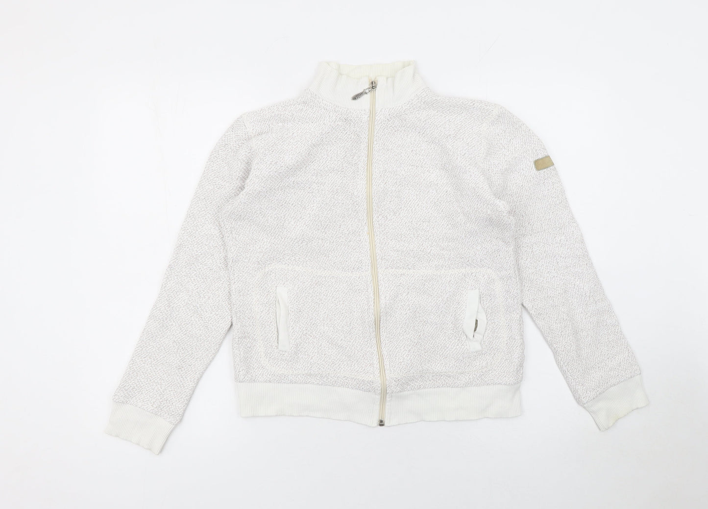 Weird Fish Women Beige Full Zip Hoodie Size S Cotton Blend