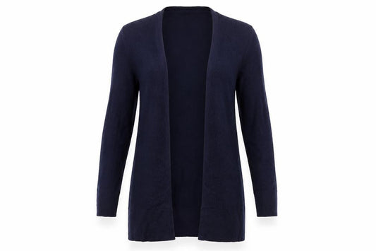 Gap Women Blue Cotton Long Sleeve Open Front Cardigan Size S