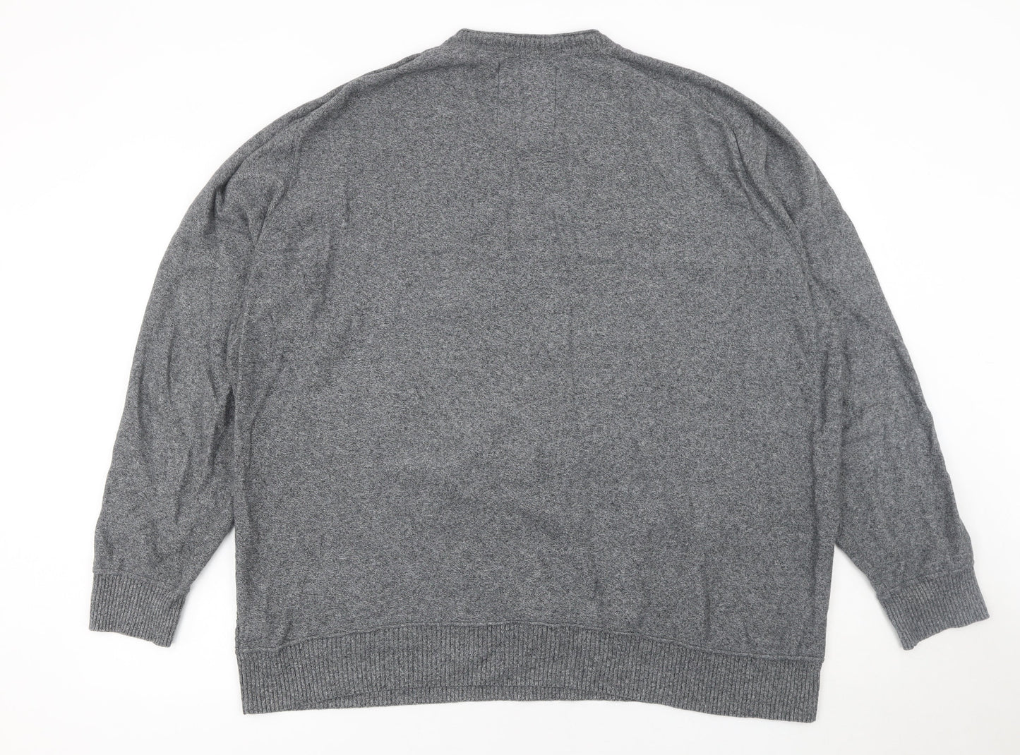 Mantaray Mens Grey 2XL Cotton Crew Neck Waffle Knit Jumper