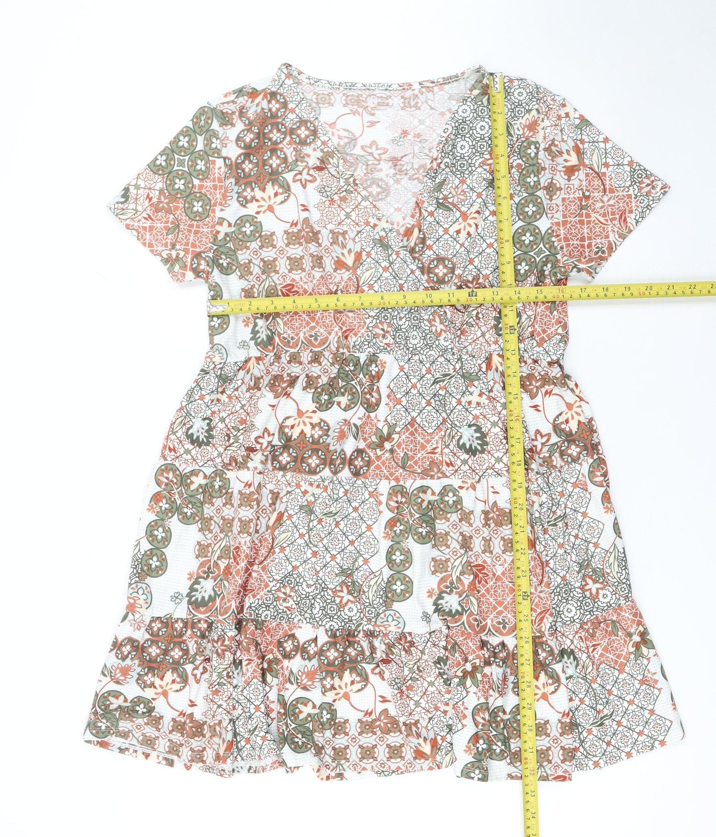 No Boundaries Girls Multicoloured XL Bohemian V-Neck Wrap Dress
