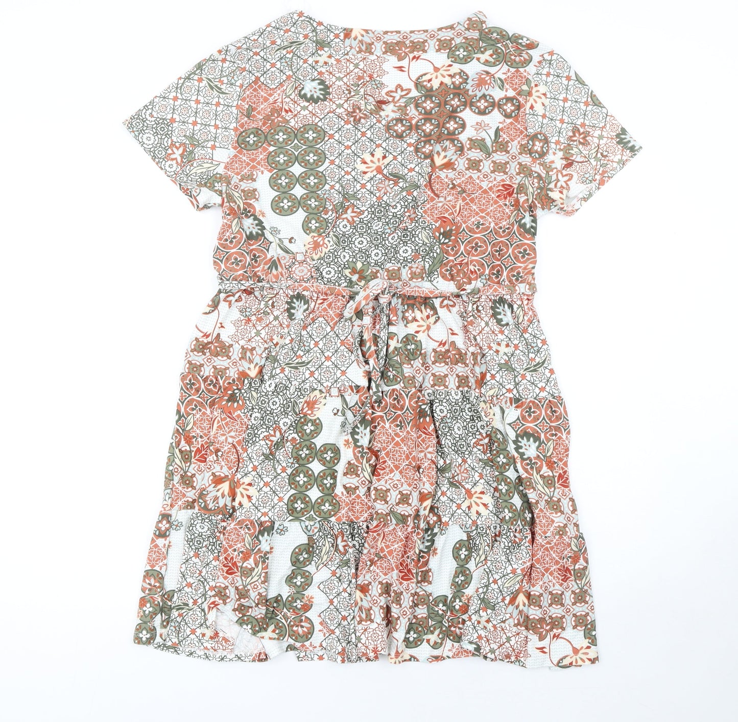 No Boundaries Girls Multicoloured XL Bohemian V-Neck Wrap Dress