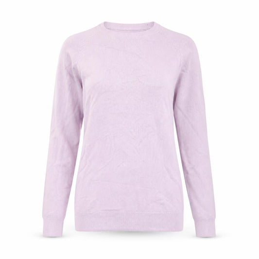 Front view of Dunnes Women’s Pale Pink Viscose Knit Crew Neck Long Sleeve Jumper XS