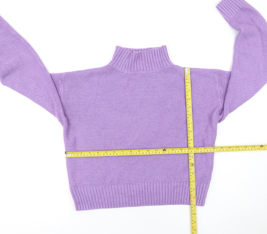 Destination Girls Purple Roll Neck Acrylic Knit Jumper 15 Years