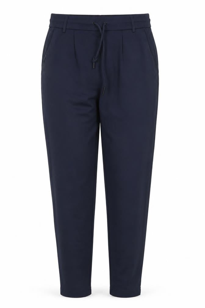 Front view of Only Women’s Blue Tapered Trousers L Drawstring Waist Workwear Style