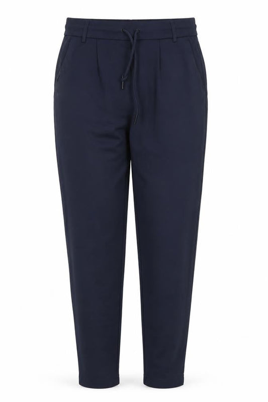 Front view of Only Women’s Blue Tapered Trousers L Drawstring Waist Workwear Style