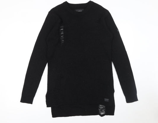 Firetrap Womens Black Crew Neck Long Sleeve Pullover Jumper Size S