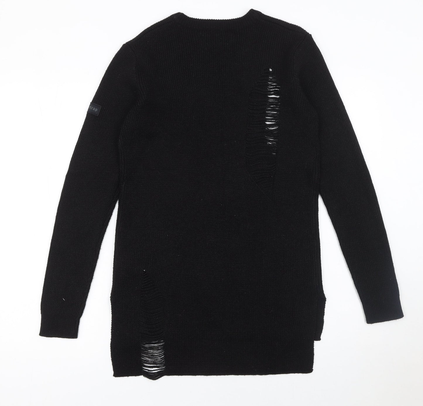 Firetrap Womens Black Crew Neck Long Sleeve Pullover Jumper Size S