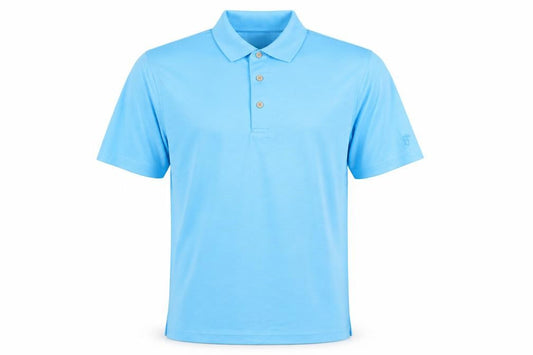 Cubavera Men's Blue Short Sleeve Polyester Polo Shirt Size M