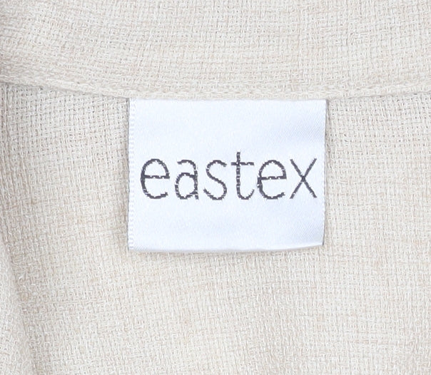 Eastex Women Beige Short Sleeve Collared Button Blouse Size 10