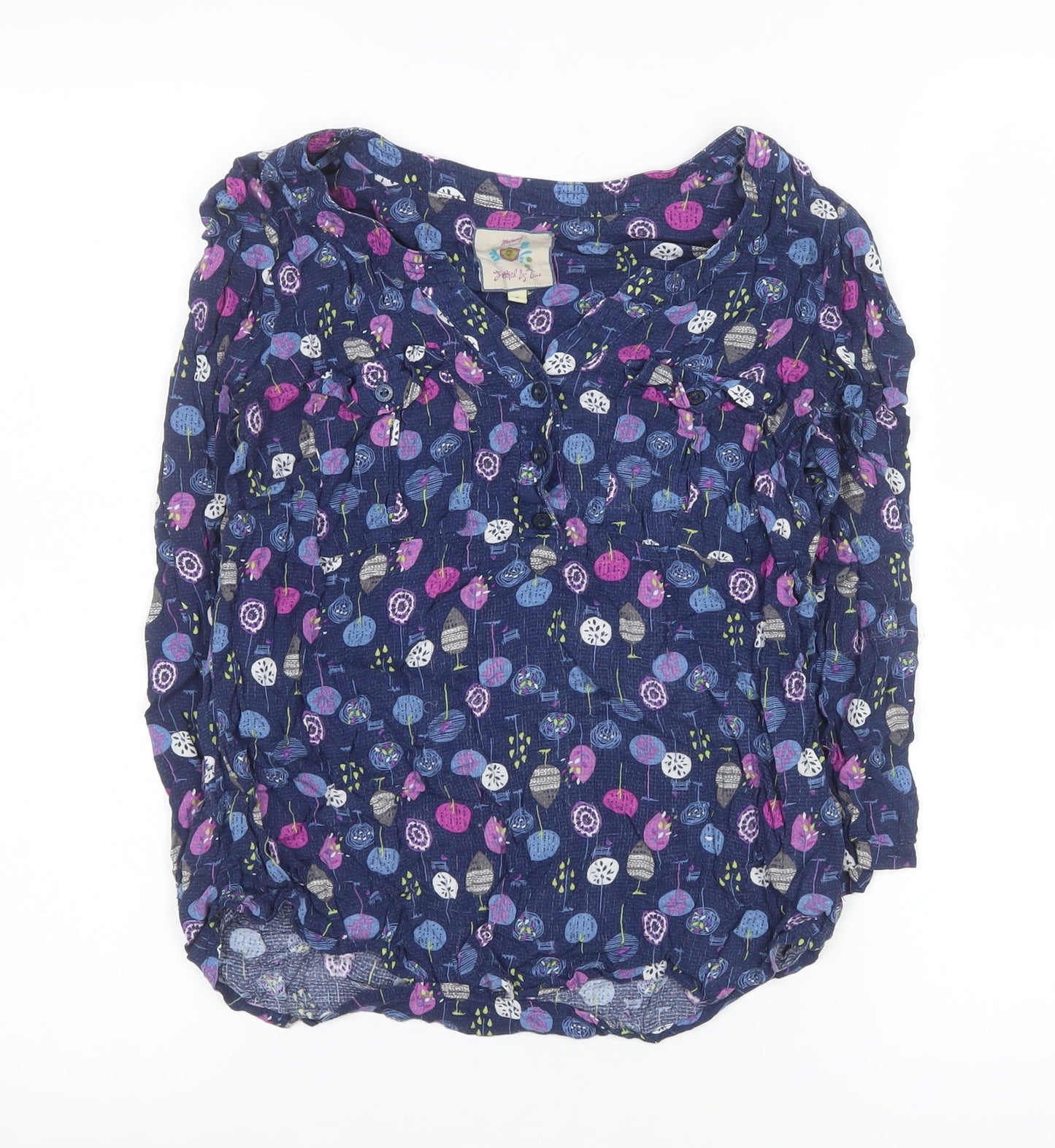 Monsoon Women’s Blue Floral Tunic Blouse Size 8 Viscose Top