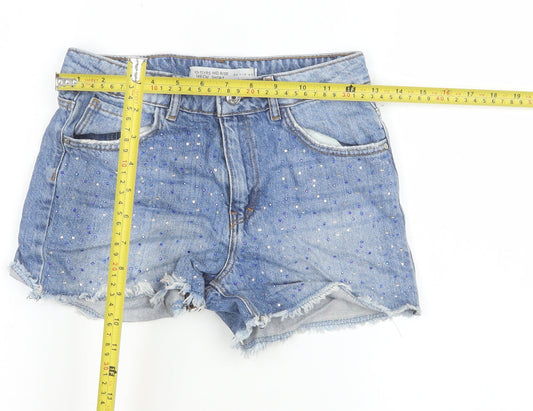 Denim Co. Teens Blue Rhinestone Cut-Off Denim Shorts Size 11 Slim