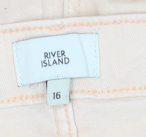 River Island Women’s Beige Distressed Skinny Jeans Size 16