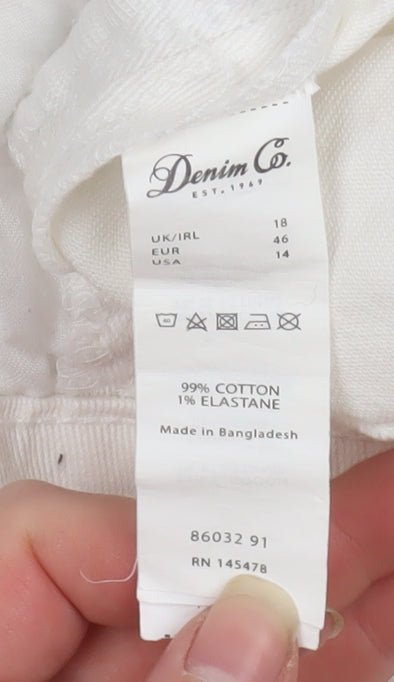 Denim Co. Women’s White Cotton Stretch Chino Shorts Size 18