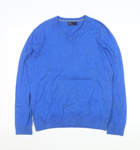 GAP Men’s Blue Cotton V-Neck Pullover Knit Sweatshirt Size M