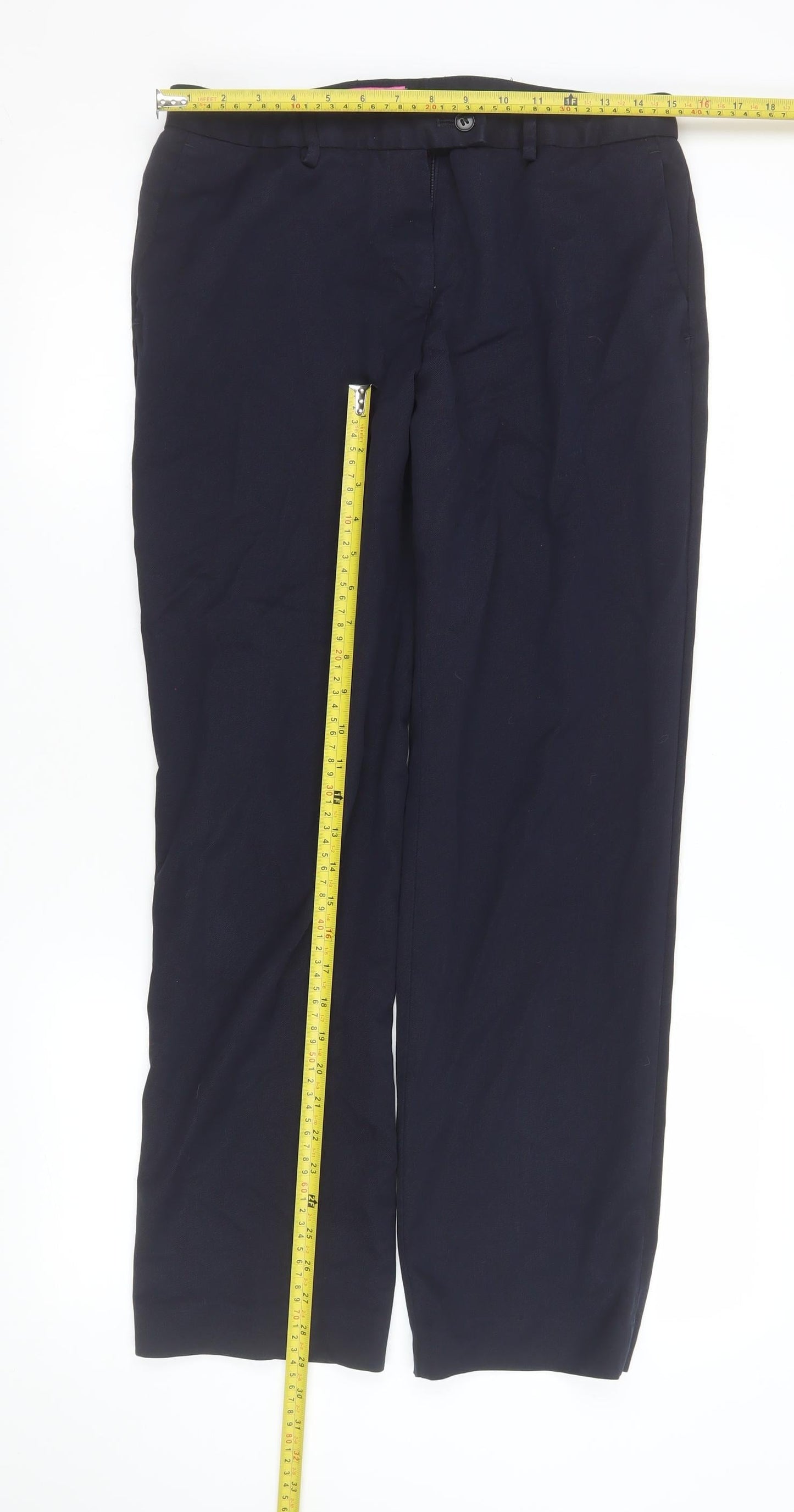 Brook Taverner Men's Blue Regular Fit Dress Trousers 12L