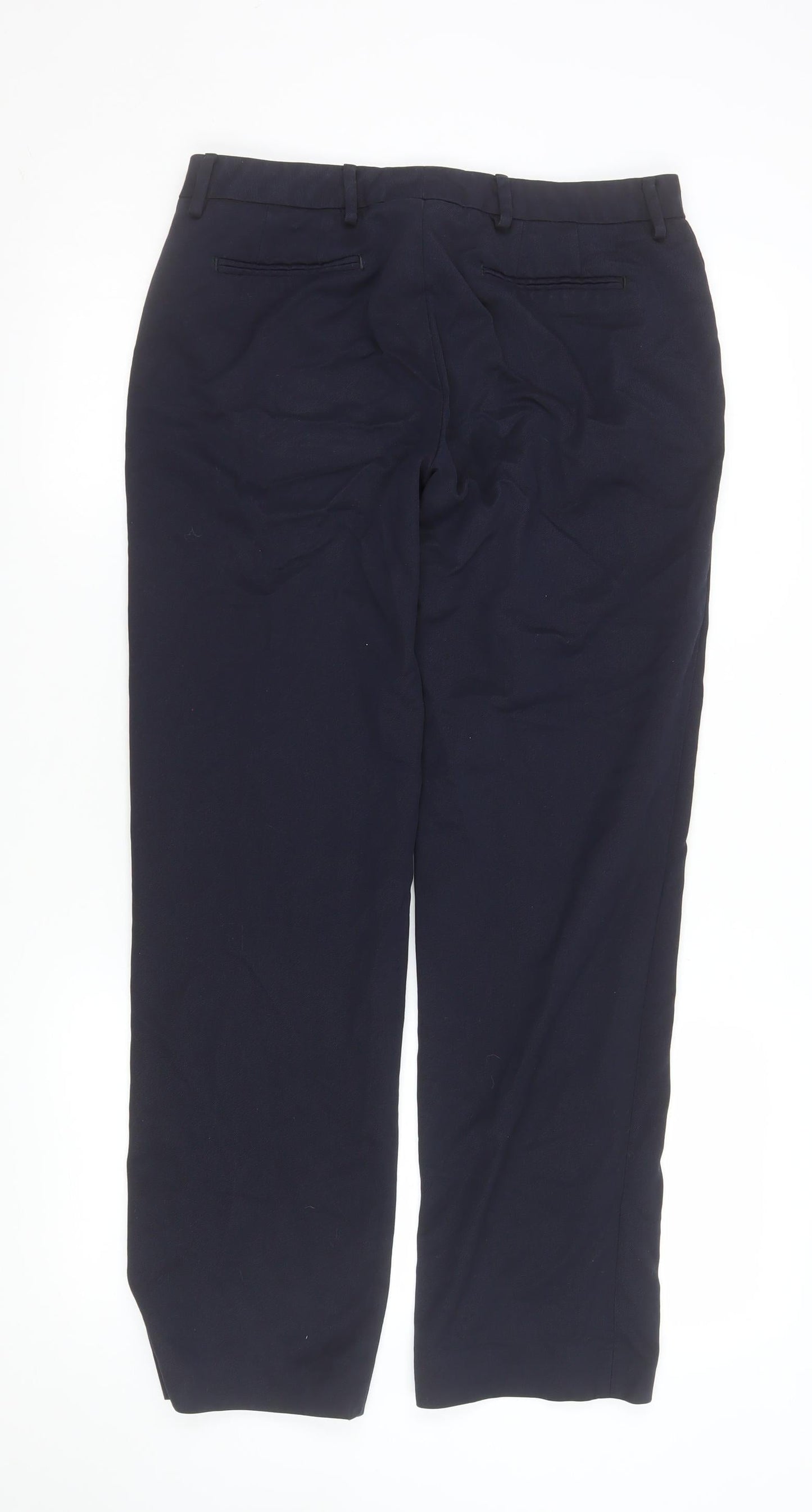 Brook Taverner Men's Blue Regular Fit Dress Trousers 12L