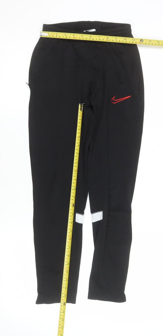 Nike Men’s Black Dri-Fit Track Pants M Slim Tapered Athletic Trousers