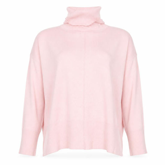 Front view of Dunnes women’s pink roll neck jumper medium