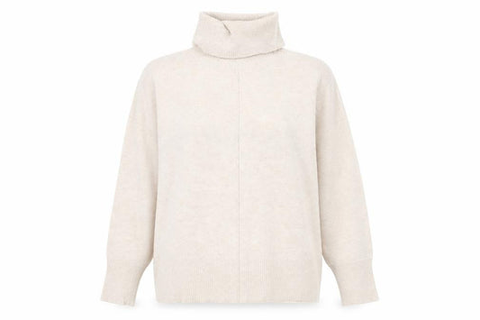 Front view of Dunnes Women Beige Roll Neck Jumper, size S