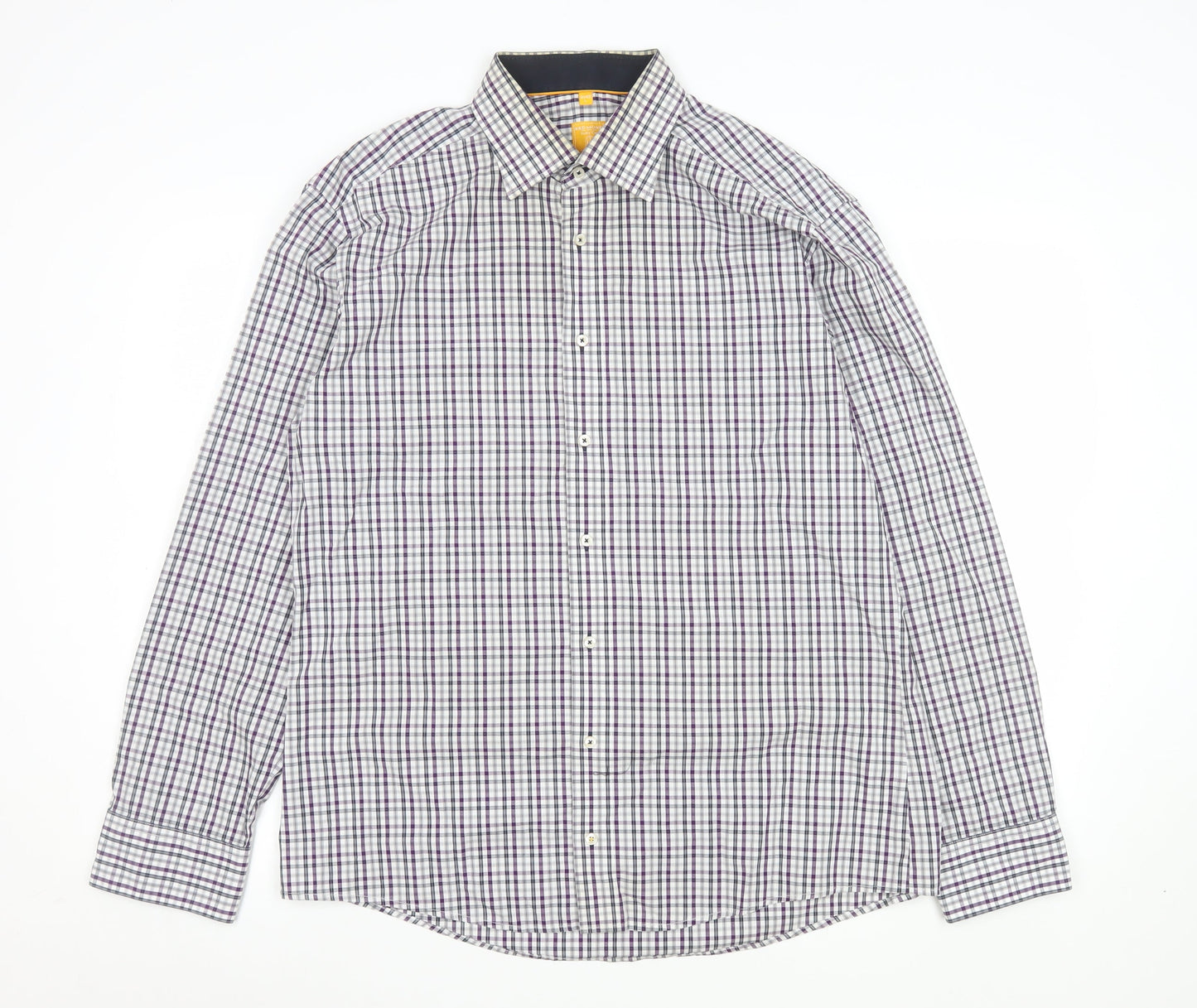 Redmond Men's Multicoloured Check Long Sleeve Non-Iron Cotton Shirt L