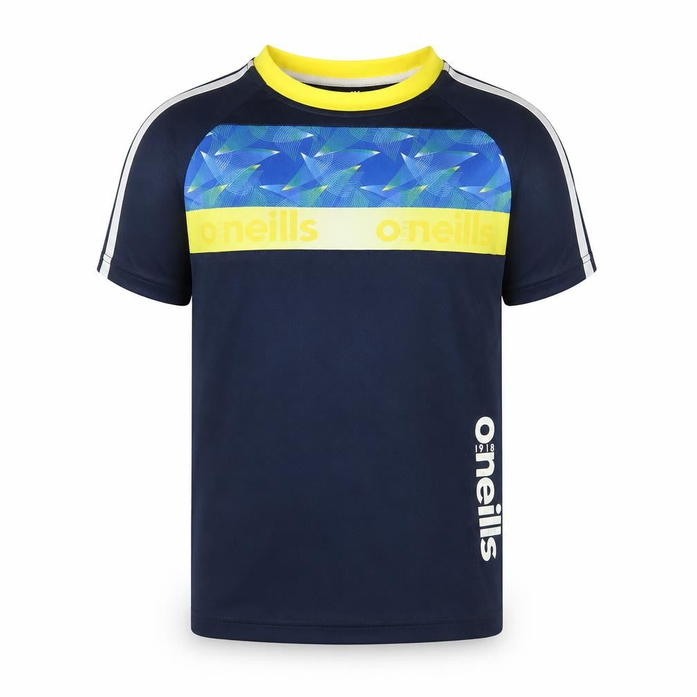 Front view of O’Neills boys’ blue quick dry sports t-shirt 10-11 years