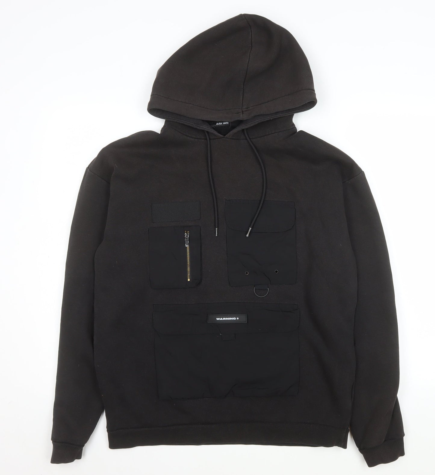 Black Squad Men's Black Pullover Hoodie Relaxed Fit M Streetwear