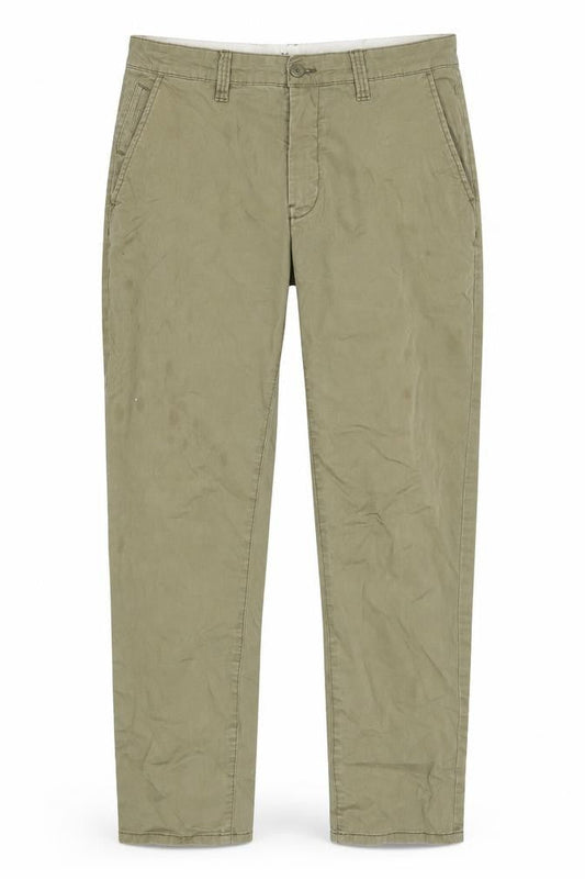 Mutual Weave Men's Green Slim Taper Chino Trousers 36x30