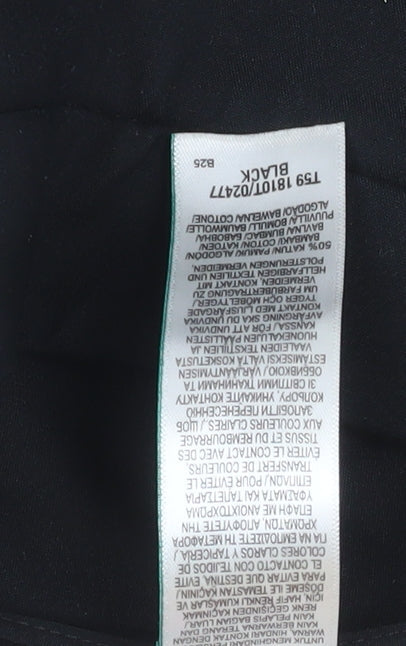 Brand and care label for Marks & Spencer Men’s Black Regular Fit Stretch Trousers, size 18