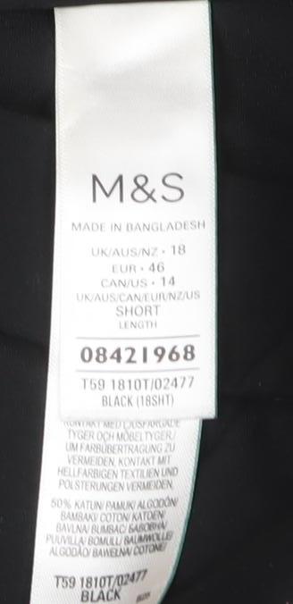 Additional view of Marks & Spencer Men’s Black Regular Fit Stretch Trousers, size 18