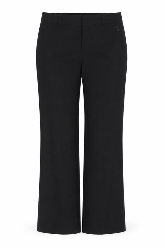 Front view of Dunnes Women's Black Dress Pants, size 10, Straight Leg Work Trousers