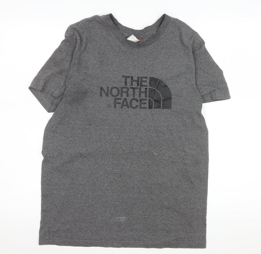The North Face Women's Grey Cotton Blend Basic T-Shirt Size S