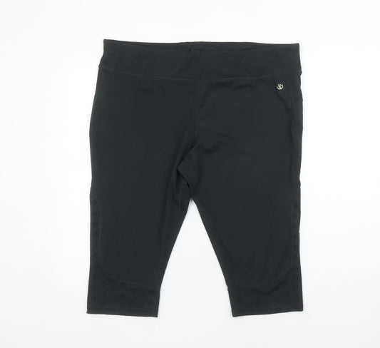 Dunnes Stores Women Black XL Capri Leggings Stretch Breathable Quick Dry