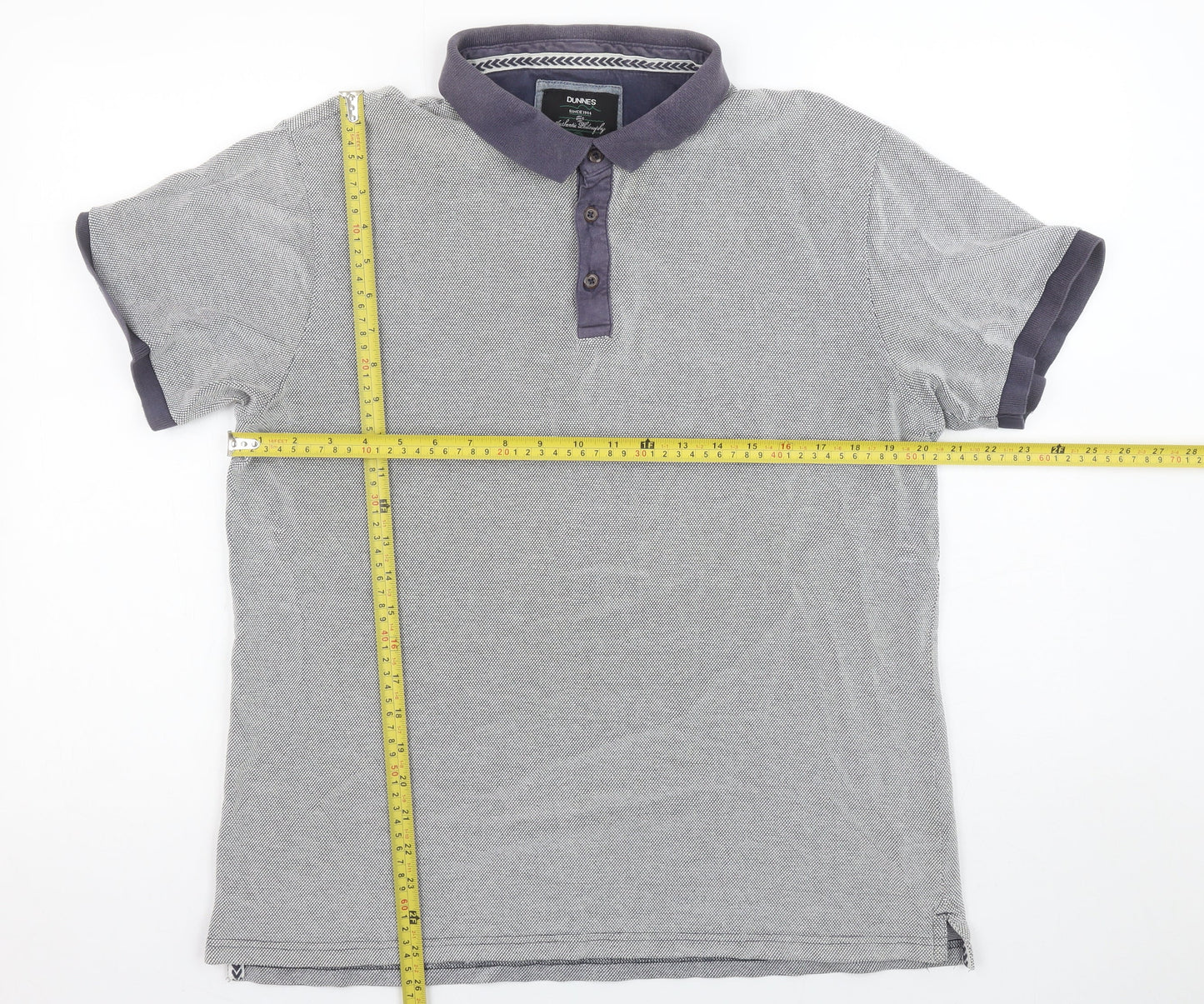 Dunnes Stores Men's Grey Tailored Fit Cotton Polo Shirt XL