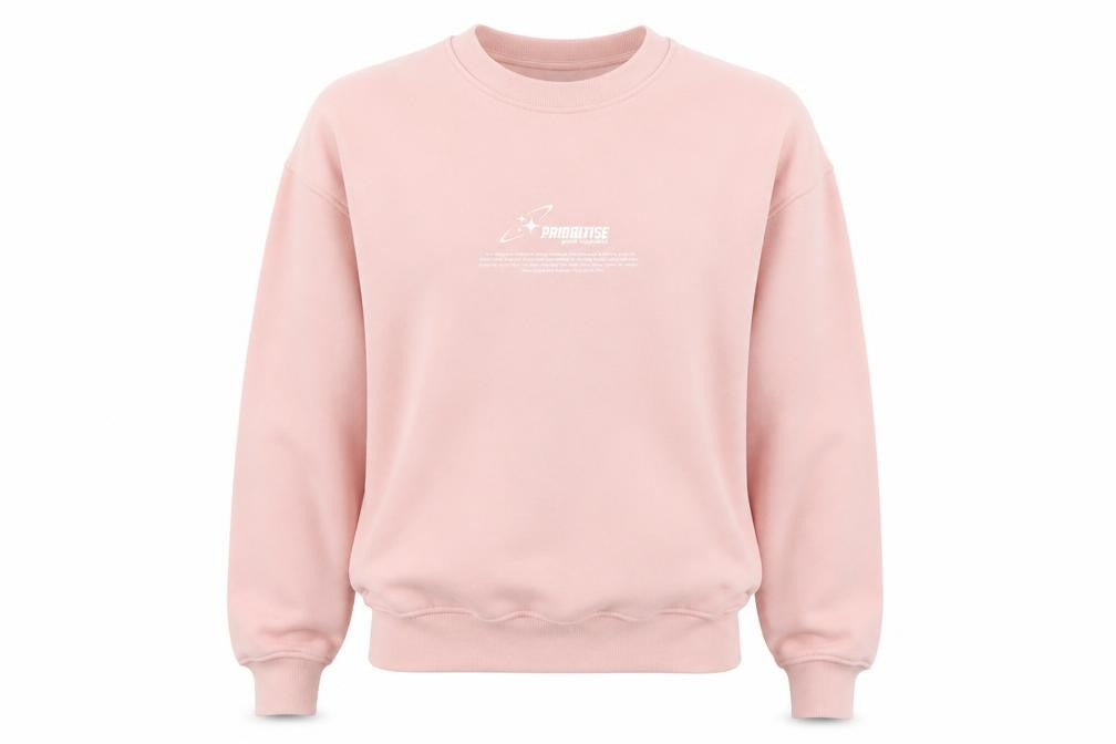 Front view of Dunnes Women's Pink Pullover Sweatshirt Small Cotton Blend