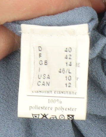 ottod’Ame Women Blue Shift Dress Size 14 Knee Length 3/4 Sleeve